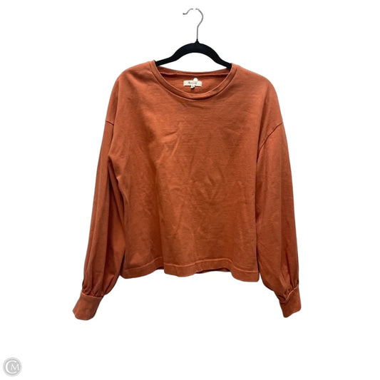Top Long Sleeve By Madewell In Orange, Size: M
