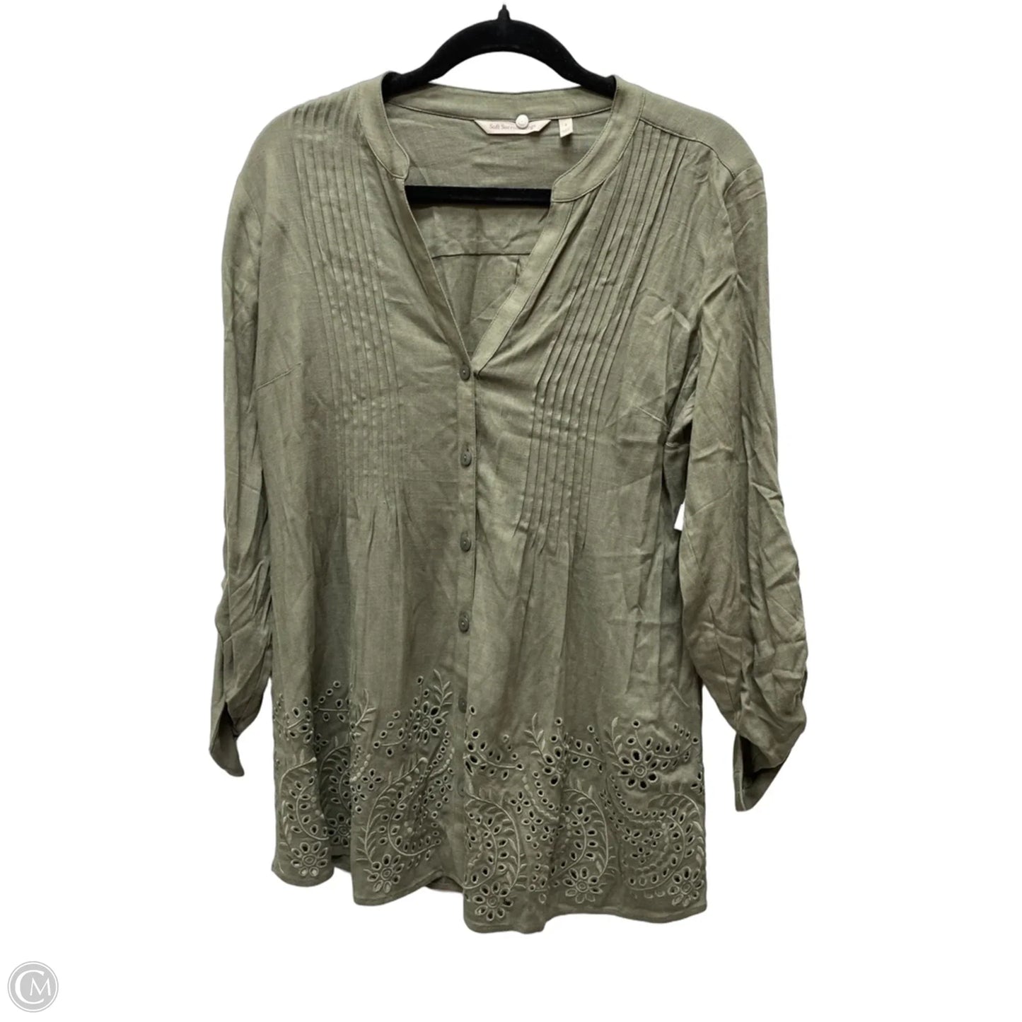 Top Long Sleeve By Soft Surroundings In Green, Size: S