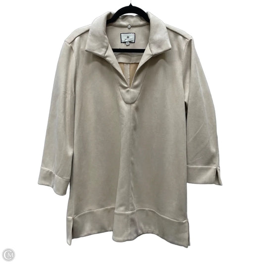 Top Long Sleeve Designer By Tuckernuck In Tan, Size: 3x
