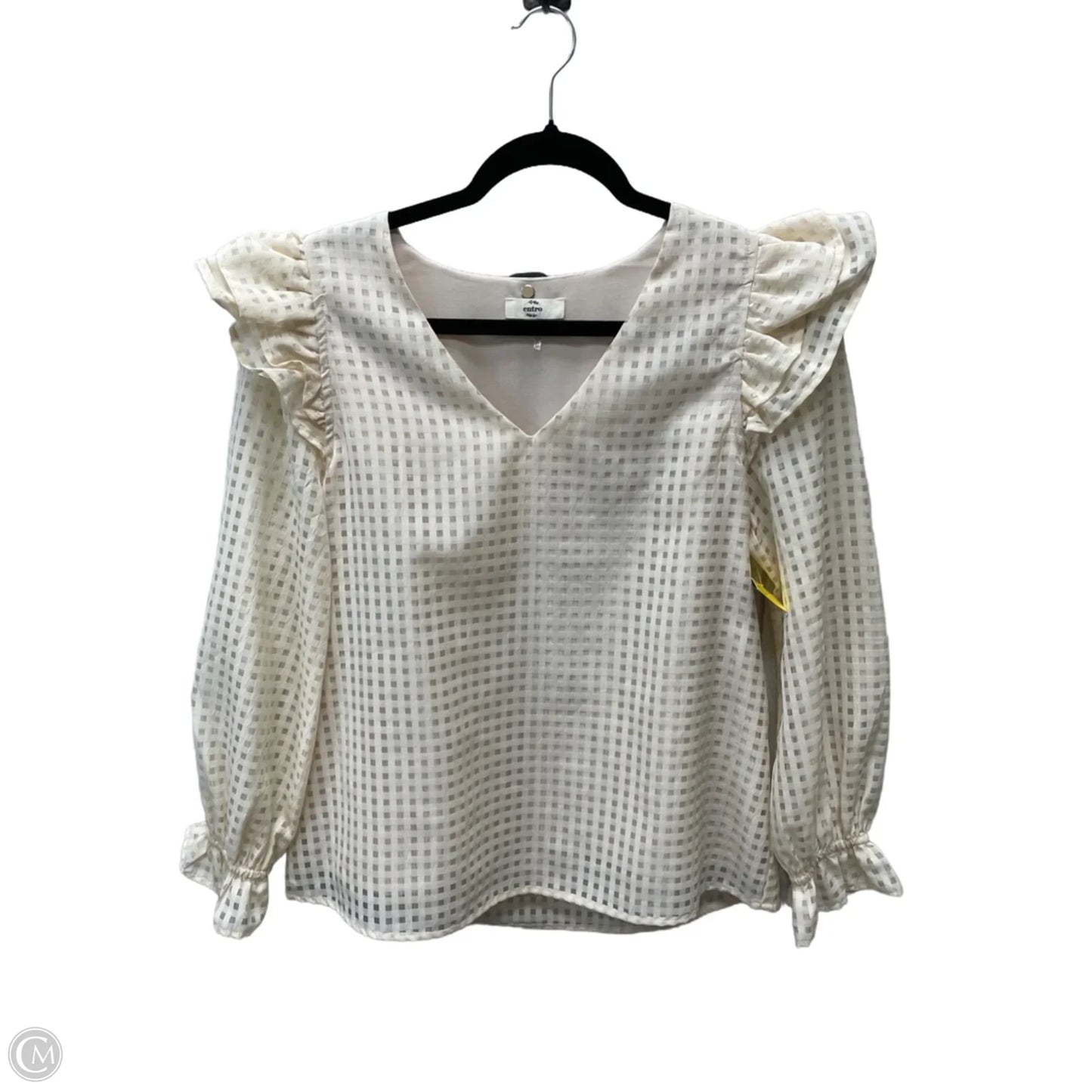 Top Long Sleeve By Entro In Cream, Size: S
