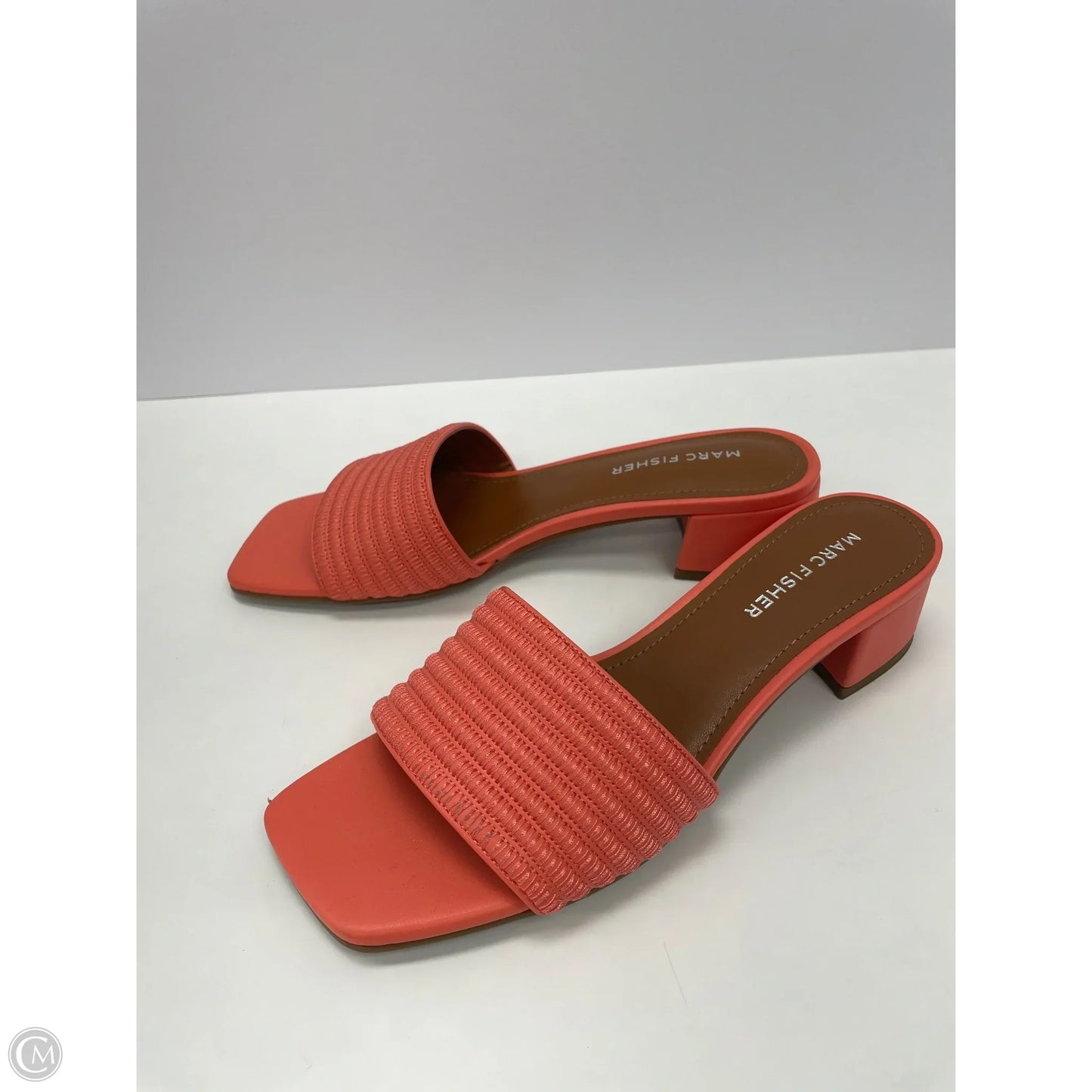 Sandals Heels Block By Marc Fisher In Peach, Size: 6