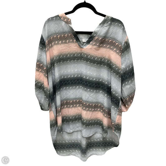 Tunic 3/4 Sleeve By Cato In Multi-colored, Size: 1x