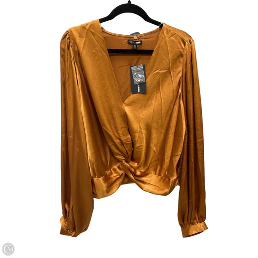 Blouse Long Sleeve By Fashion Nova In Orange, Size: 3x