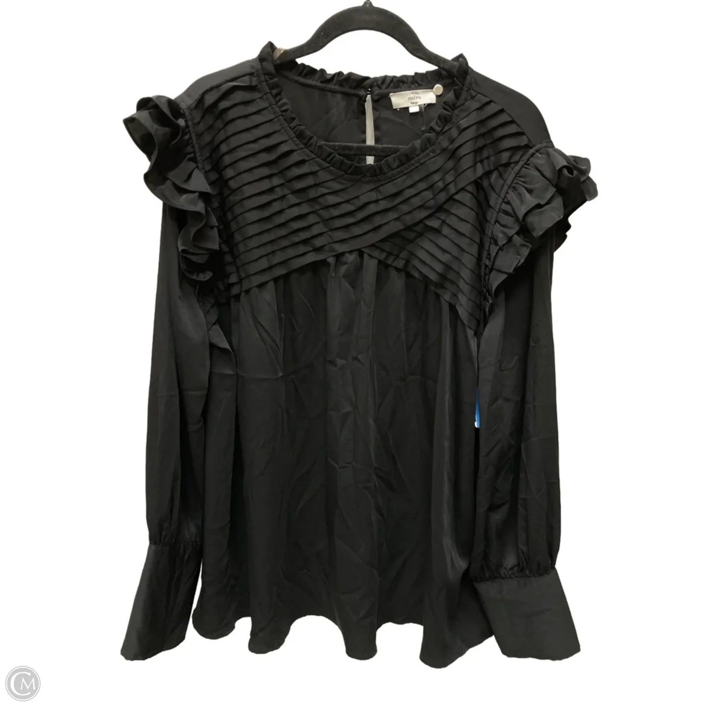 Blouse Long Sleeve By Entro In Black, Size: 1x