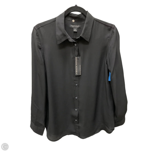 Blouse Long Sleeve By Banana Republic In Black, Size: M