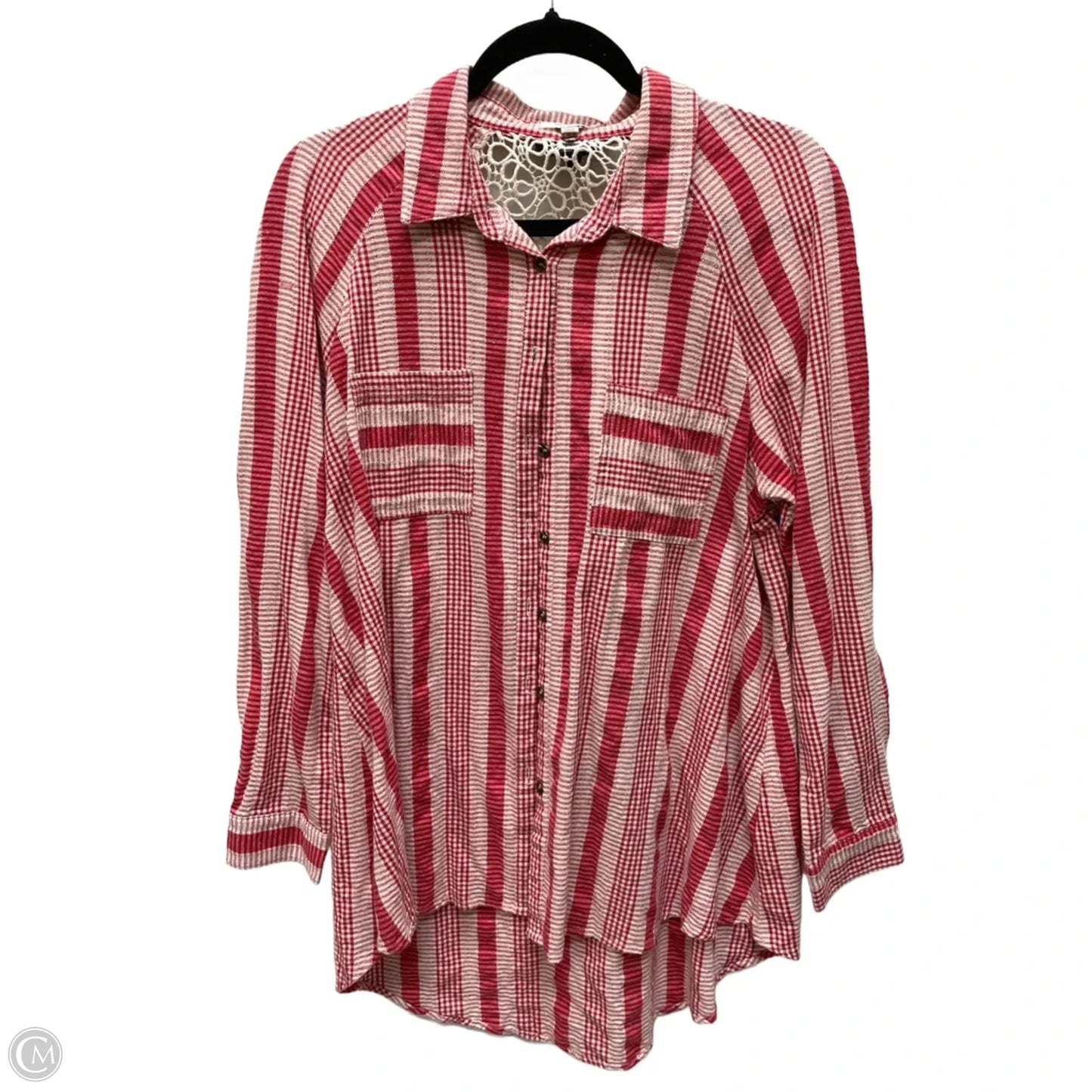 Tunic Long Sleeve By Umgee In Plaid Pattern, Size: M