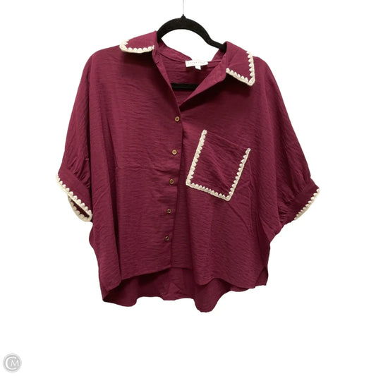 Top Short Sleeve By Entro In Red, Size: S