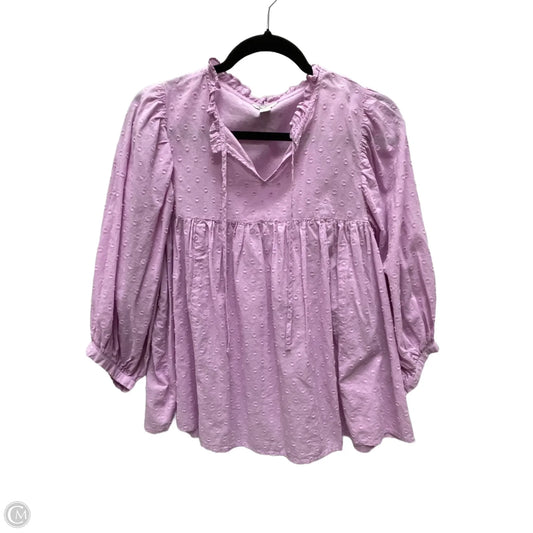 Top 3/4 Sleeve By Cato In Purple, Size: L