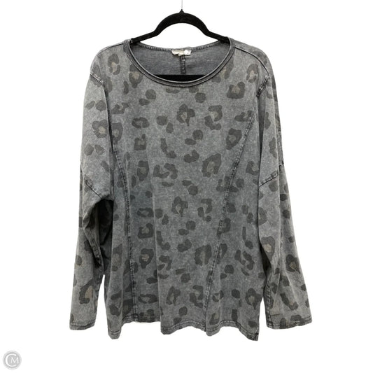 Top Long Sleeve By Easel In Animal Print, Size: 1x