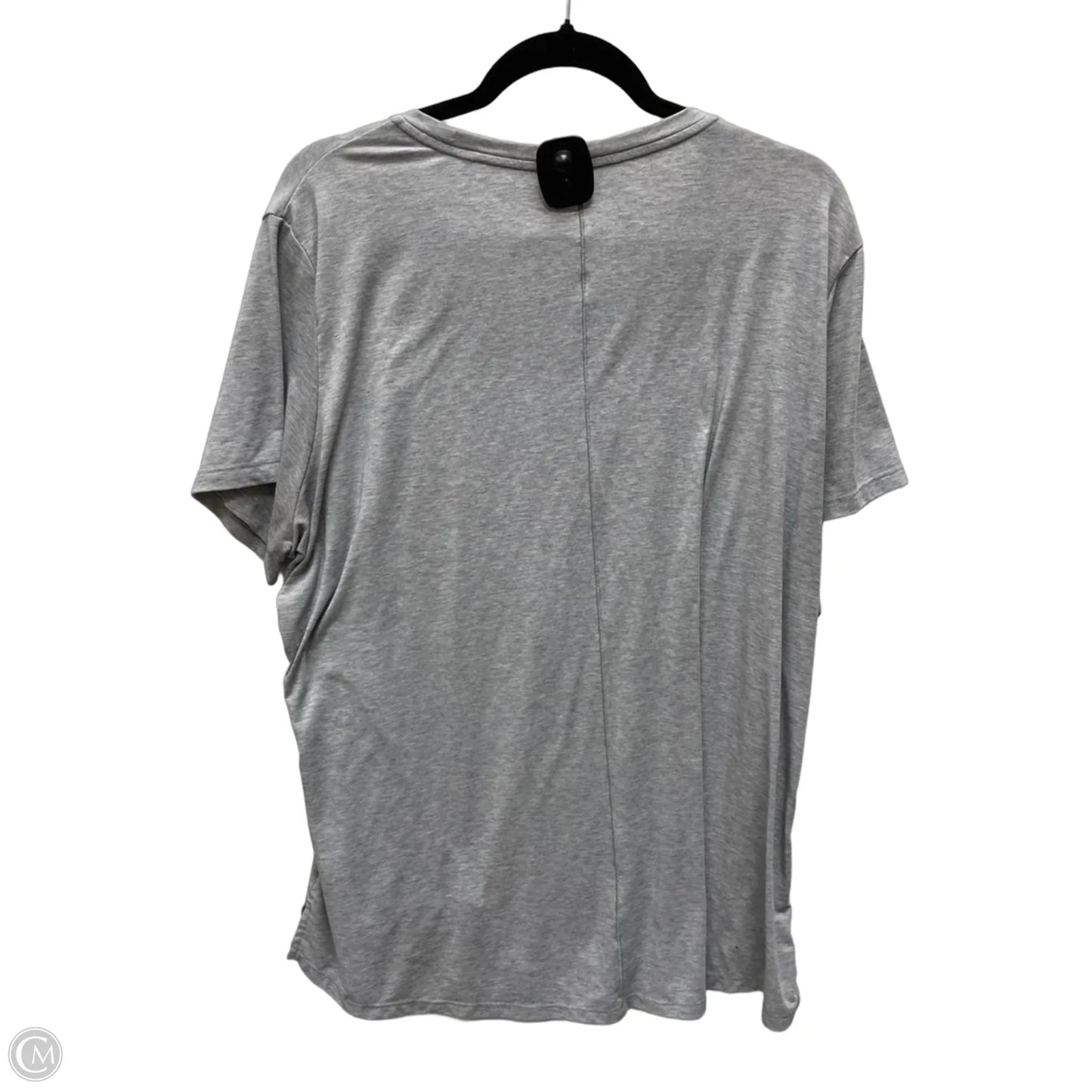 Athletic Top Short Sleeve By Nike In Grey, Size: 2x