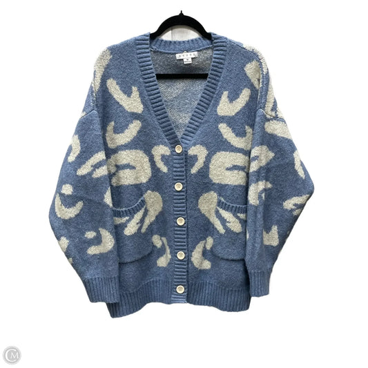 Sweater Cardigan By Hyfve In Blue & White, Size: M
