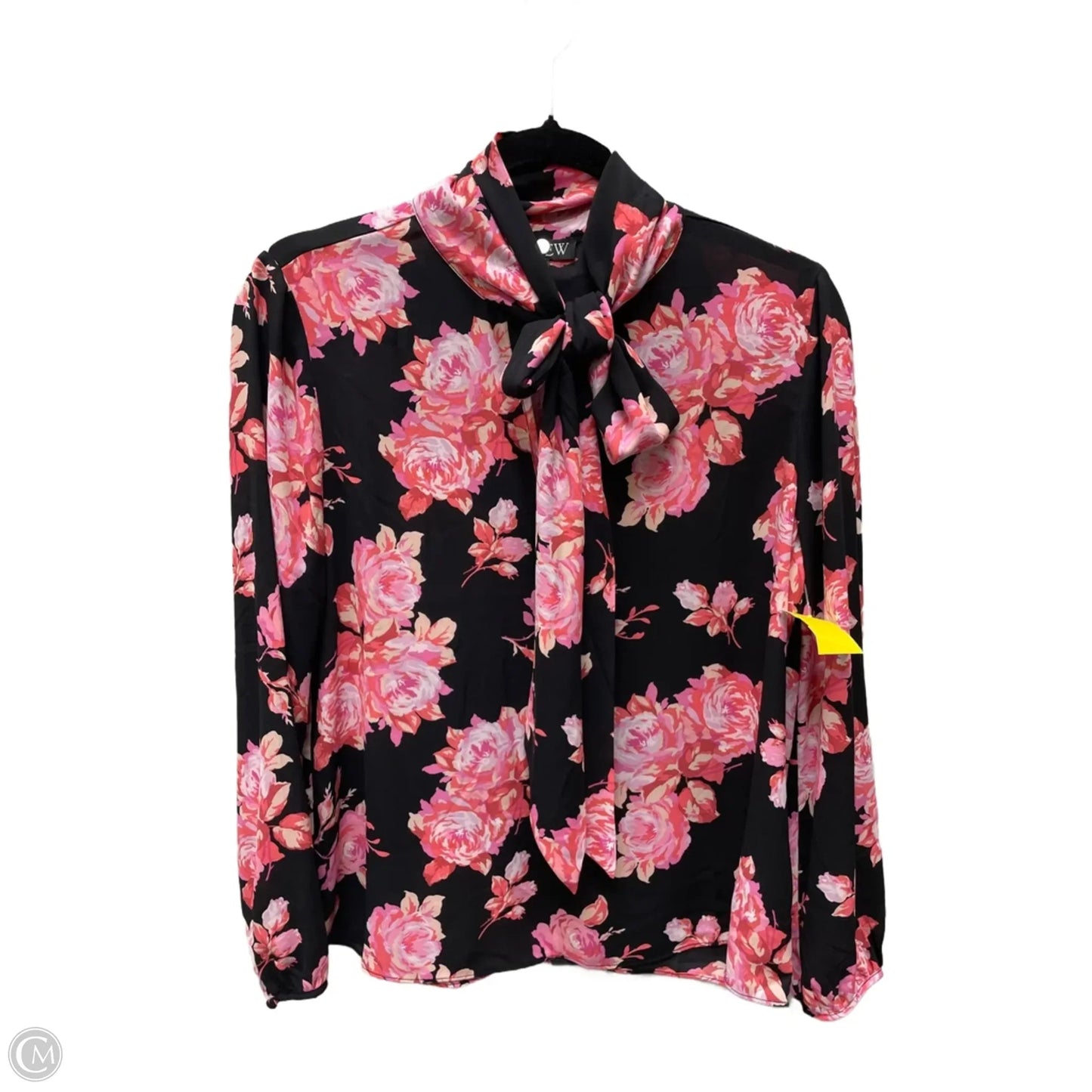 Top Long Sleeve By J. Crew In Black & Pink, Size: S