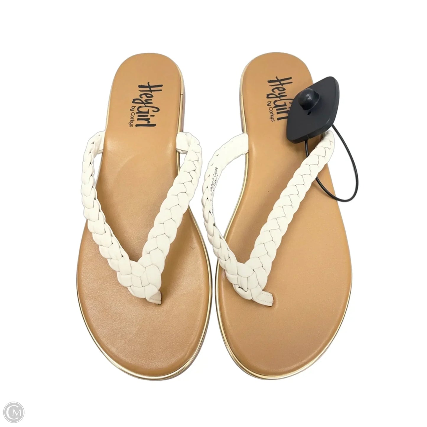 Sandals Flats By Corkys In Tan & White, Size: 7