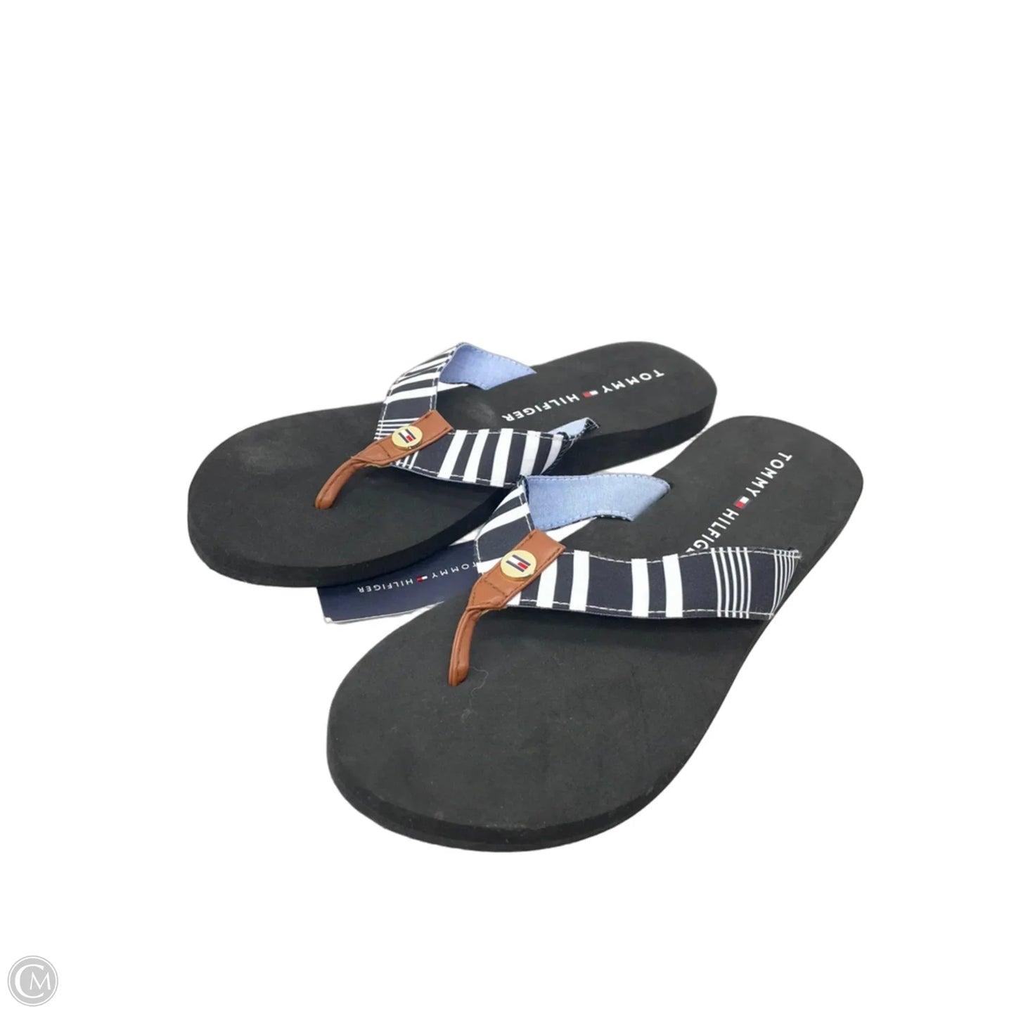 Sandals Flats By Tommy Hilfiger In Black, Size: 9