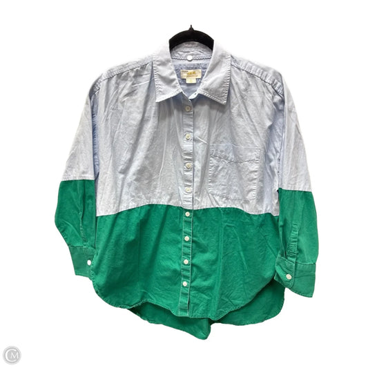 Top Long Sleeve By Maeve In Blue & Green, Size: M