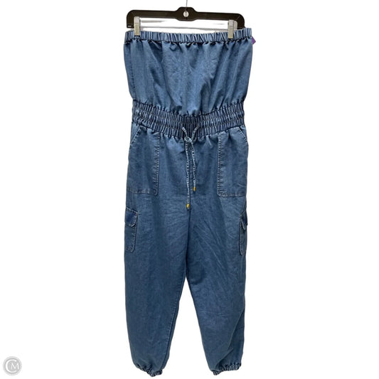 Jumpsuit By Blush In Blue Denim, Size: L