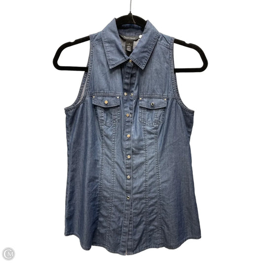 Top Sleeveless By White House Black Market In Blue Denim, Size: Xs