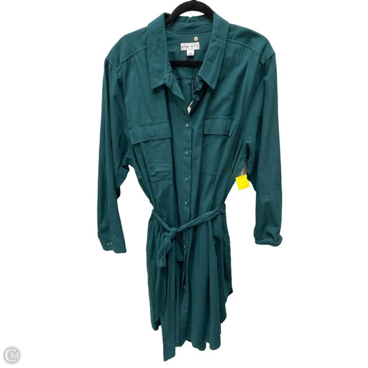 Dress Casual Short By Ava & Viv In Green, Size: 2x