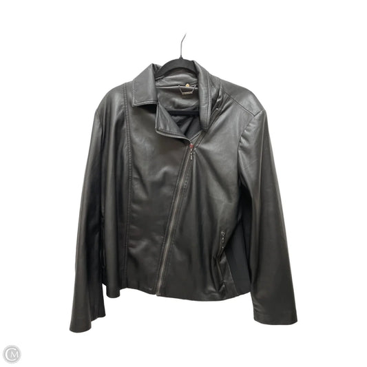 Jacket Moto By Chicos In Black, Size: Xl