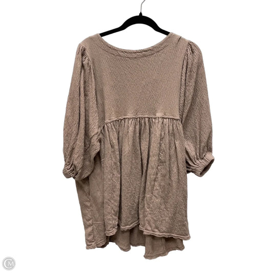 Tunic Short Sleeve By Free People In Taupe, Size: S