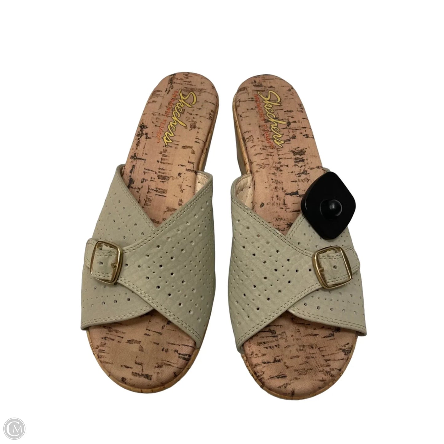Sandals Heels Wedge By Skechers In Taupe, Size: 9