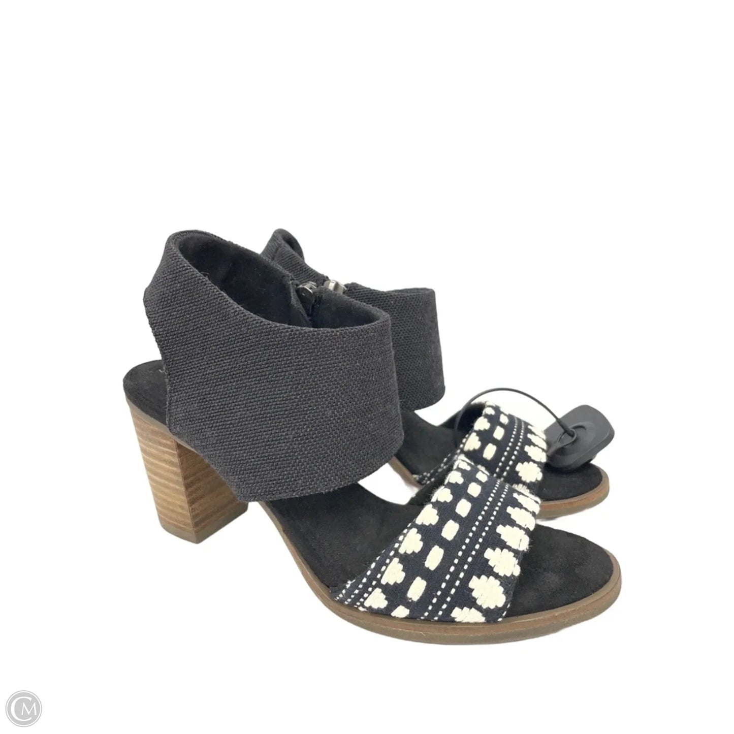 Sandals Heels Block By Toms In Black & Cream, Size: 7