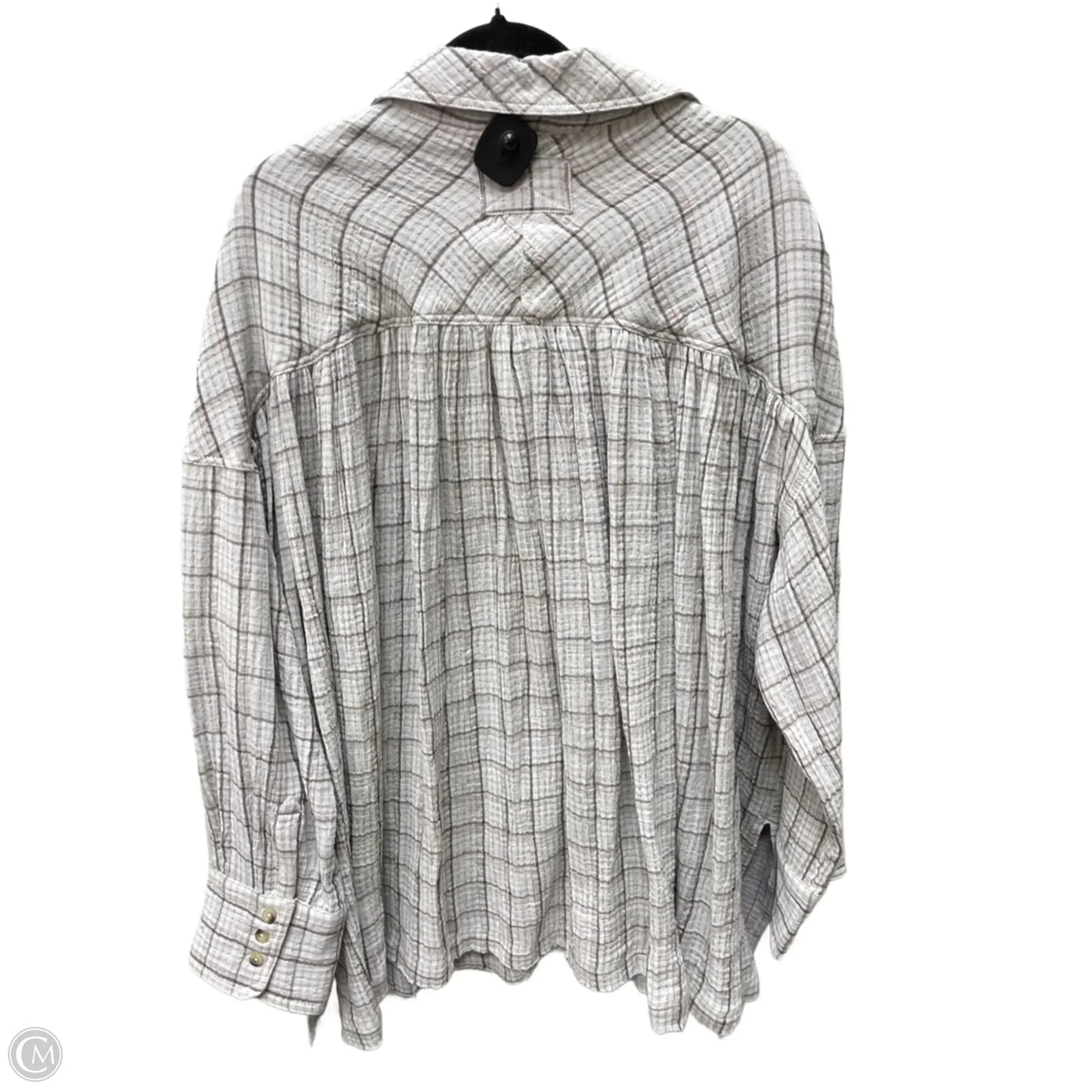 Top Long Sleeve By We The Free In Plaid Pattern, Size: L