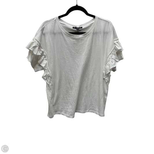 Top Short Sleeve By Inc In White, Size: L