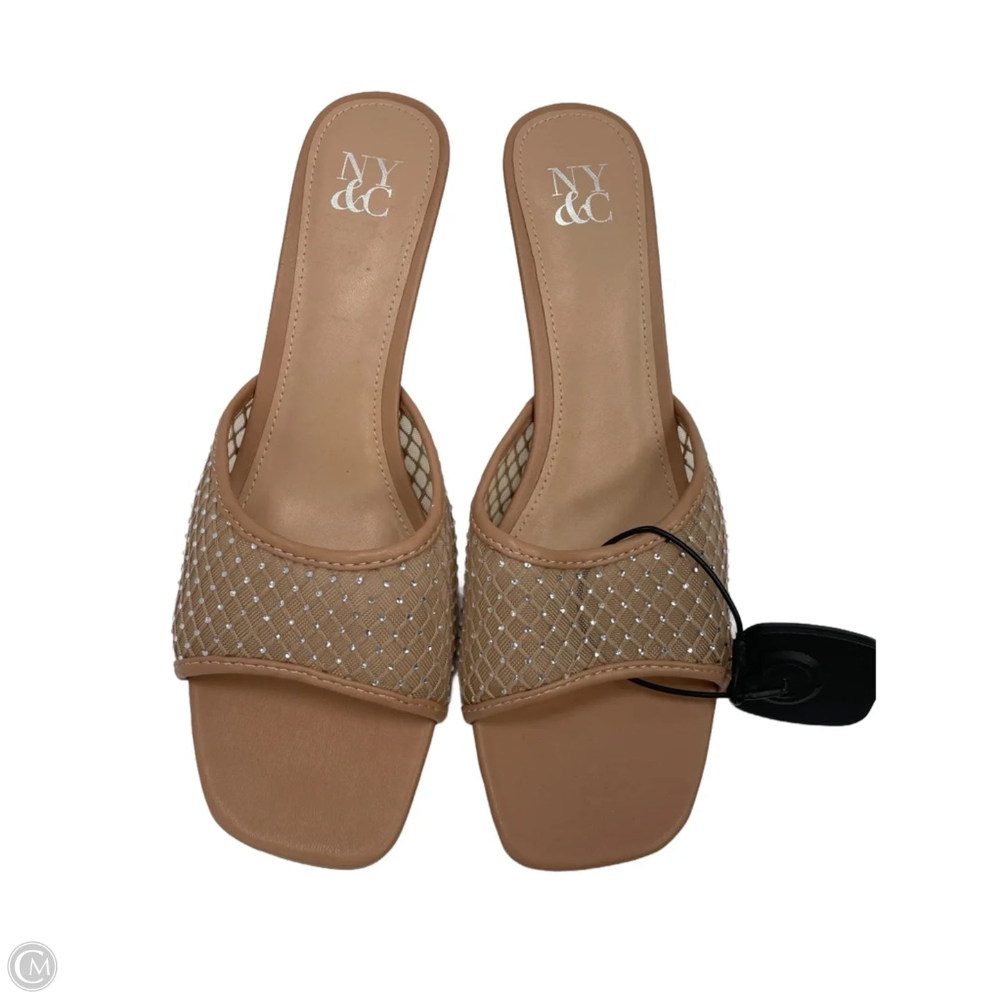 Sandals Heels Kitten By Clothes Mentor In Tan, Size: 10