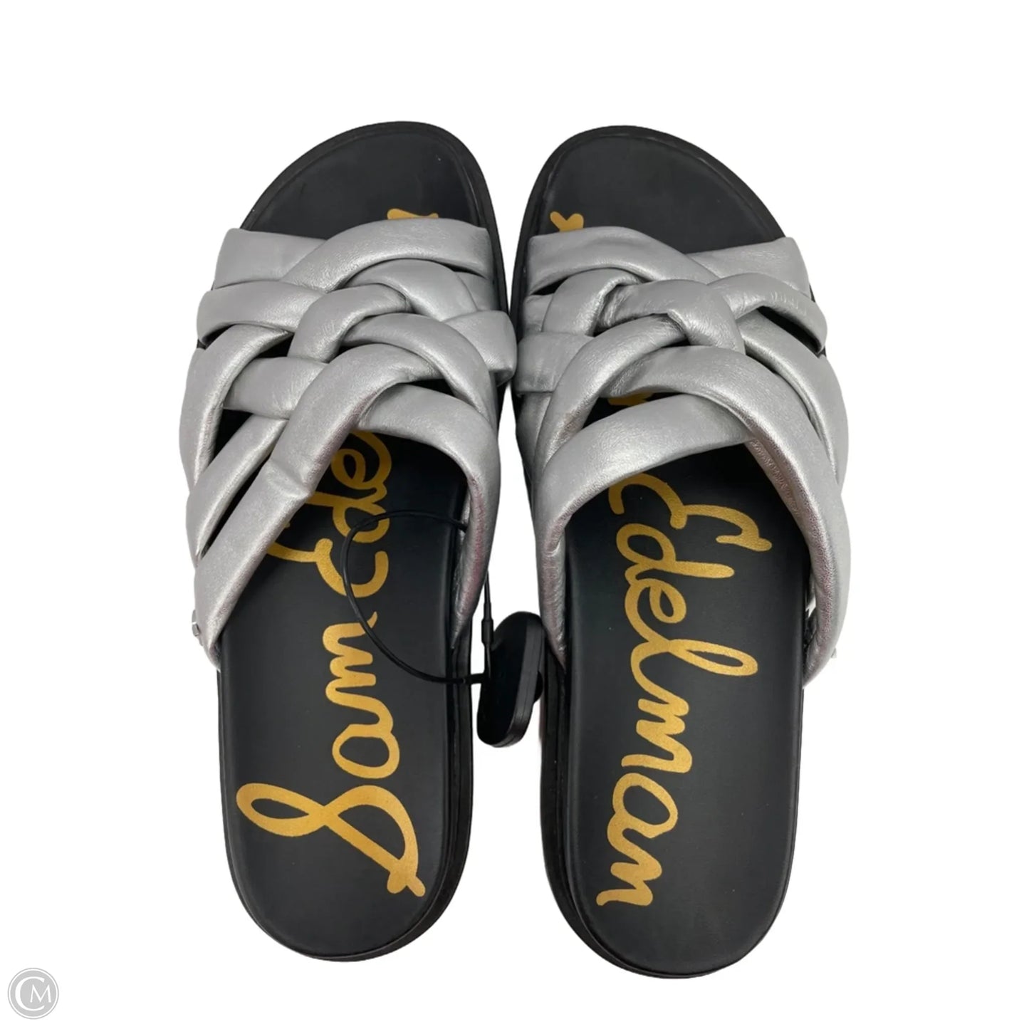 Sandals Flats By Sam Edelman In Black & Silver, Size: 8.5