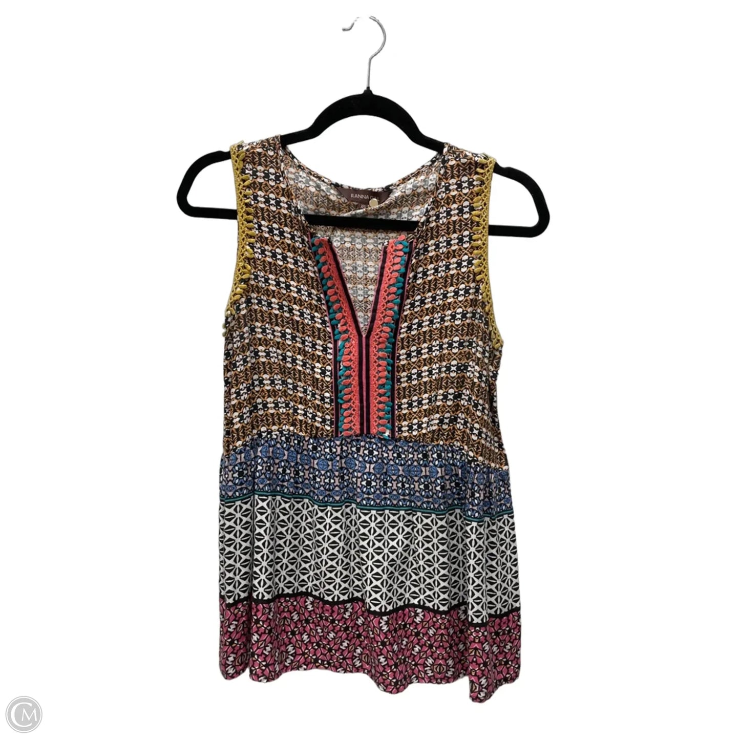 Top Sleeveless By Cma In Geometric Pattern, Size: Xs