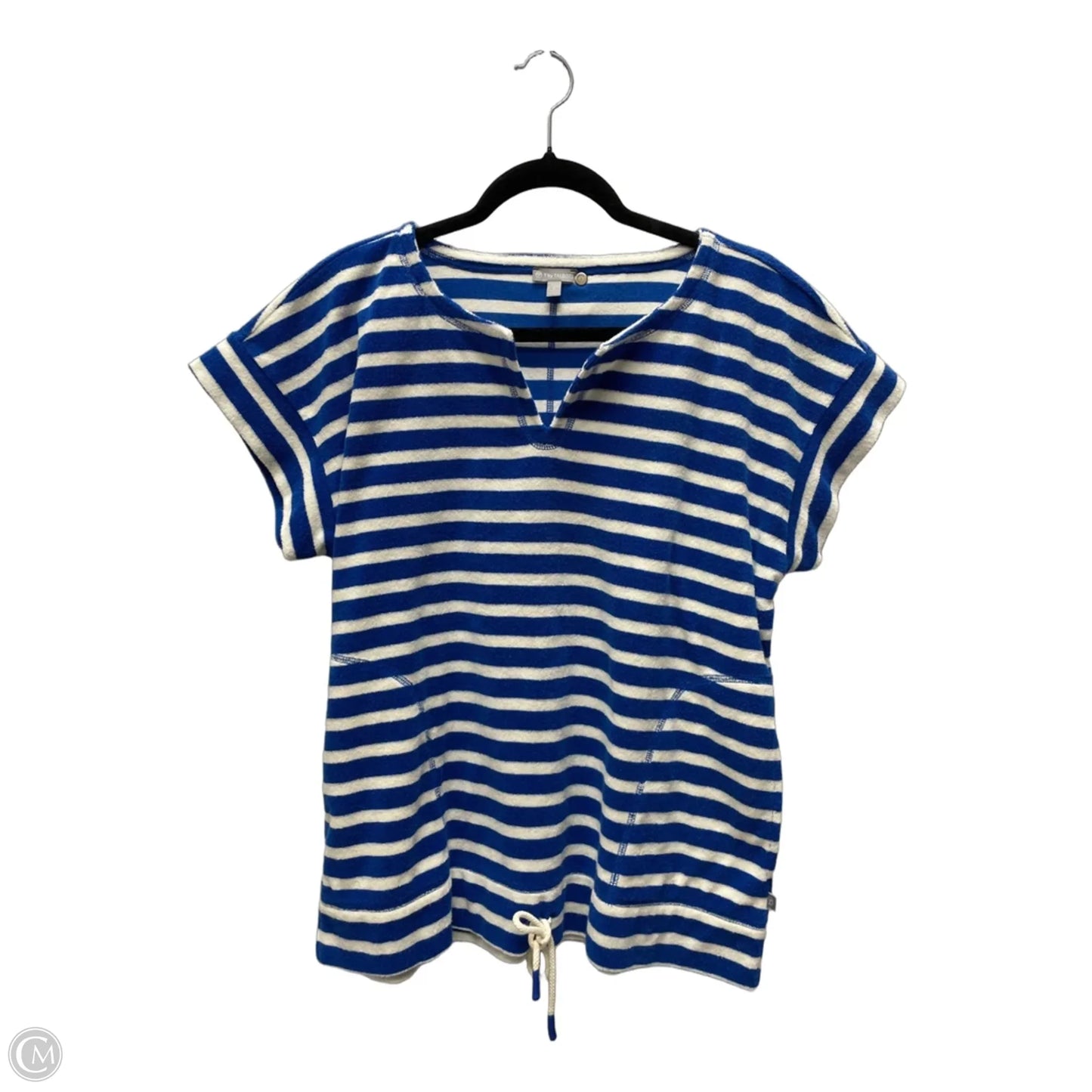 Top Short Sleeve By Talbots In Striped Pattern, Size: L