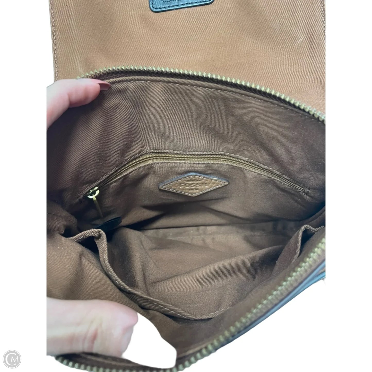 Crossbody Leather By Fossil, Size: Small
