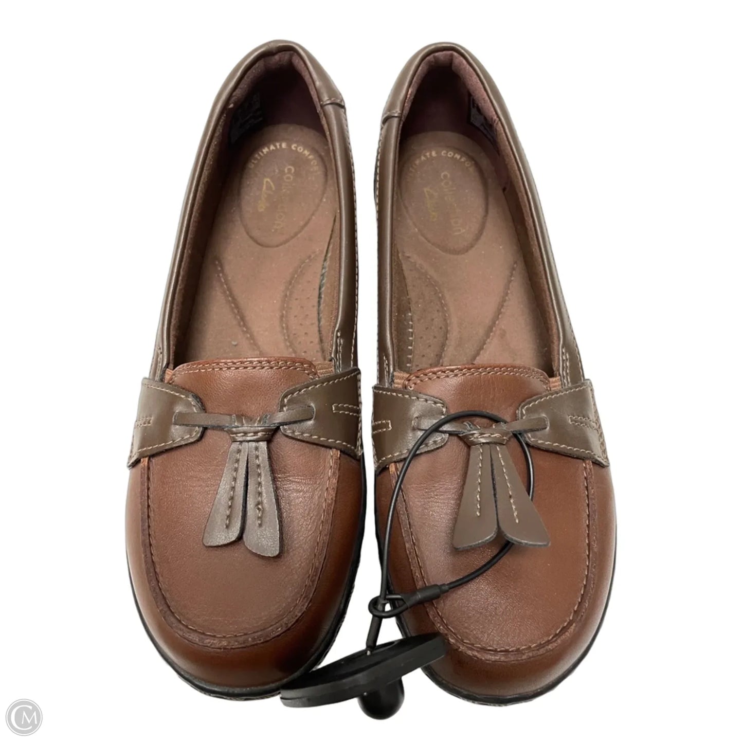 Shoes Flats By Clarks In Brown, Size: 6.5