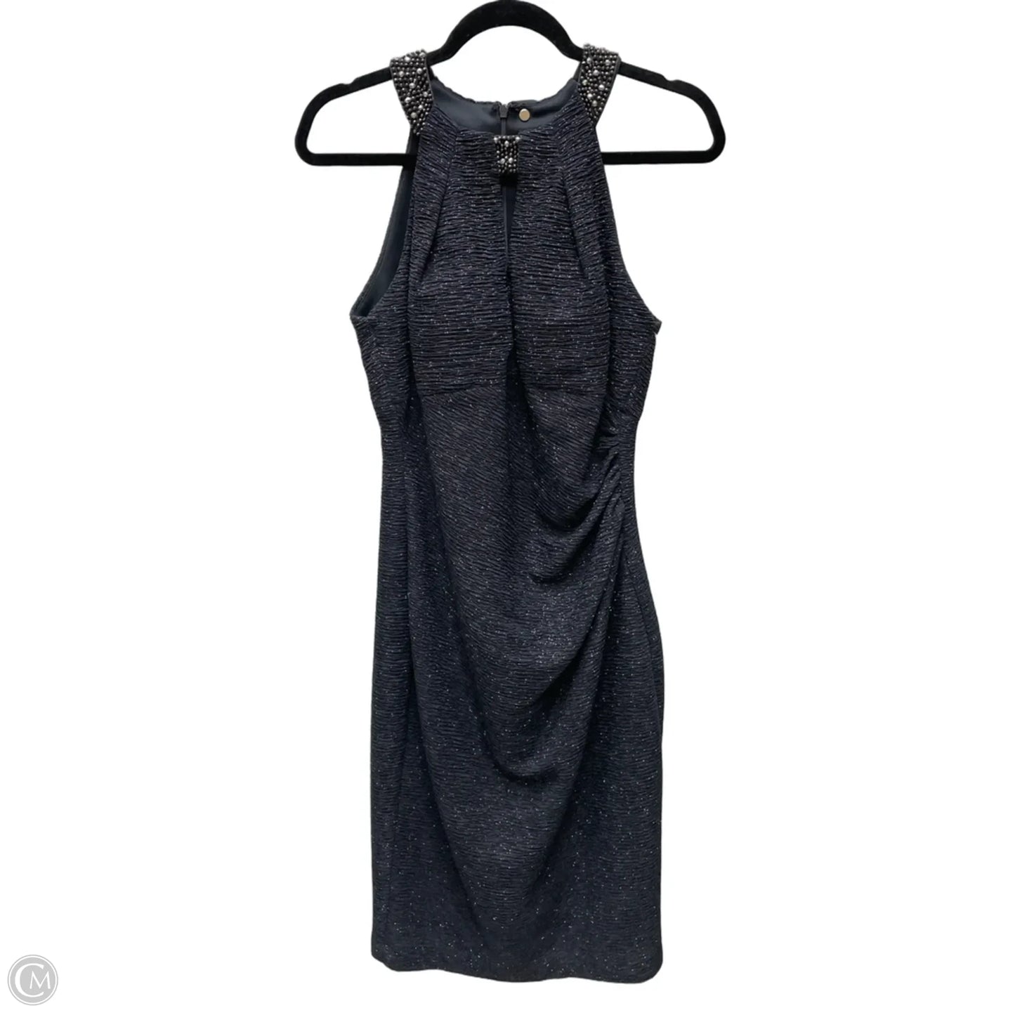 Dress Party Midi By Clothes Mentor In Black & Silver, Size: 10