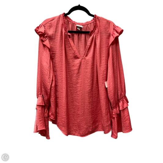 Blouse Long Sleeve By A New Day In Pink, Size: 3x