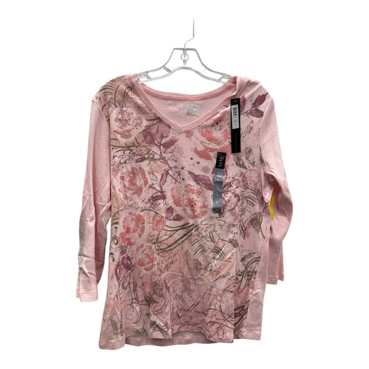 Top Ls Basic By Nicole Miller In Pink, Size:L