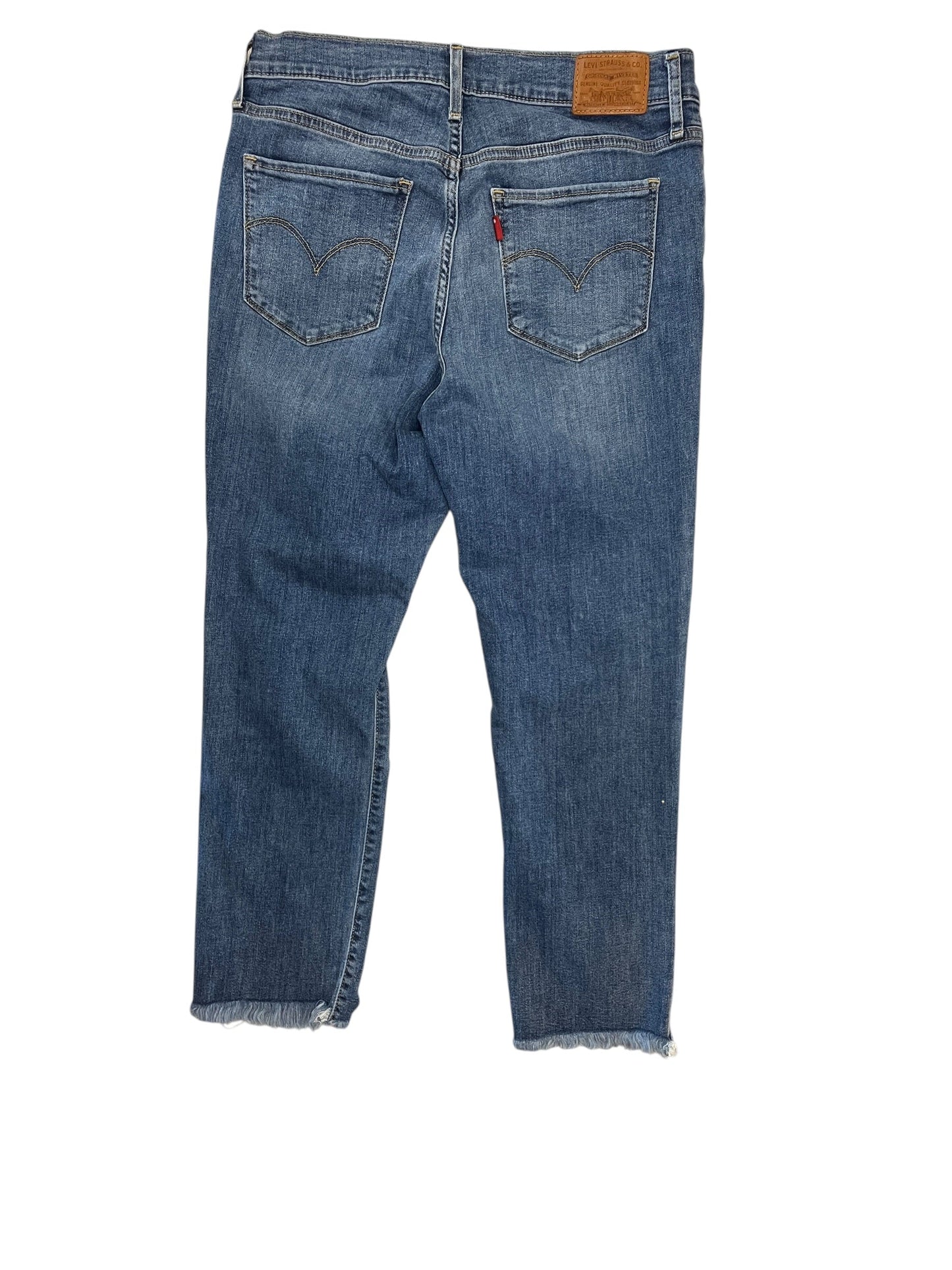Jeans Straight By Levis In Blue Denim, Size:12
