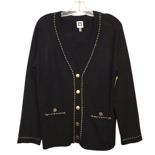 Sweater Cardigan By Anne Klein In Black, Size:M