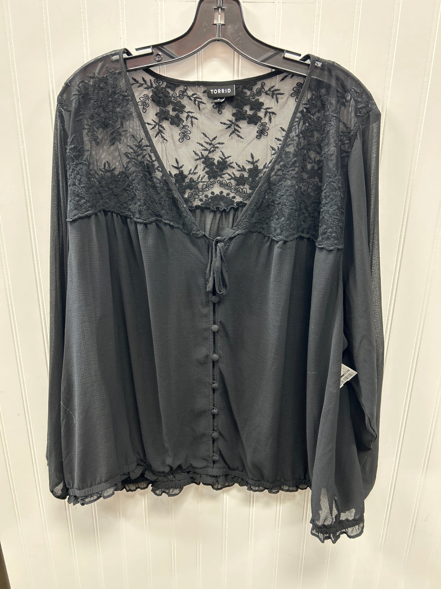 Blouse Ls By Torrid In Black, Size:3X