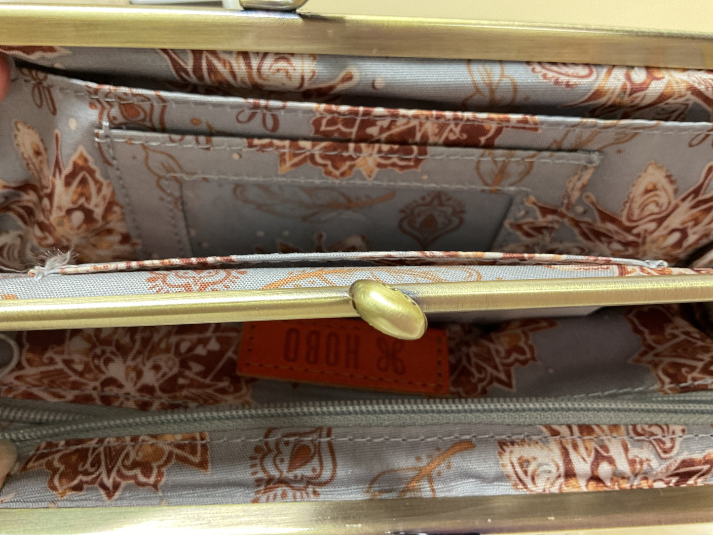 Wallet By Hobo Intl In Brown & Gold, Size:Medium