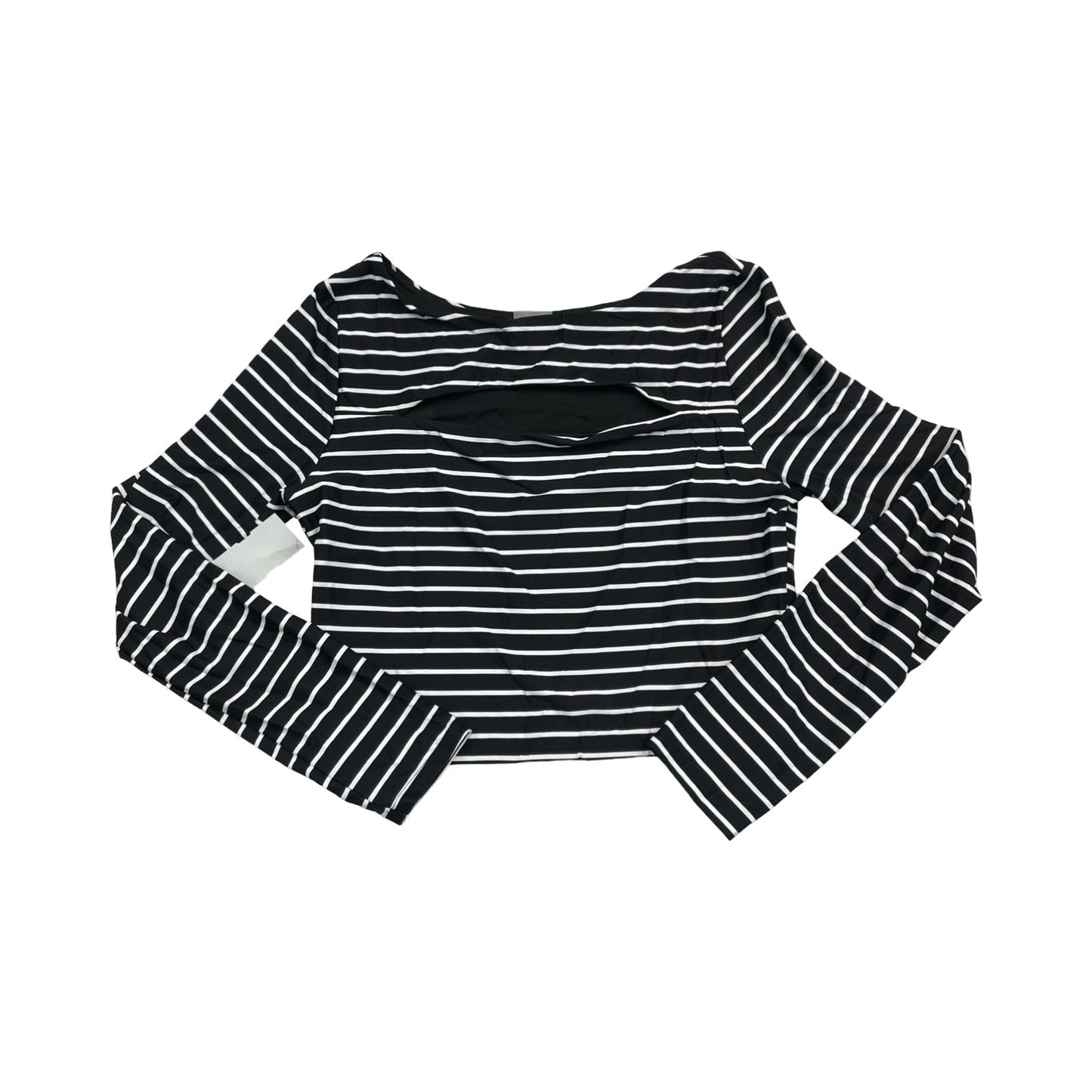 Athletic Top Ls Crewneck By Calia In Black & White, Size:M