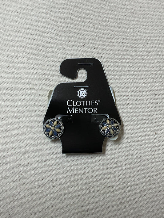 Earrings Clip By Clothes Mentor In Blue & Silver