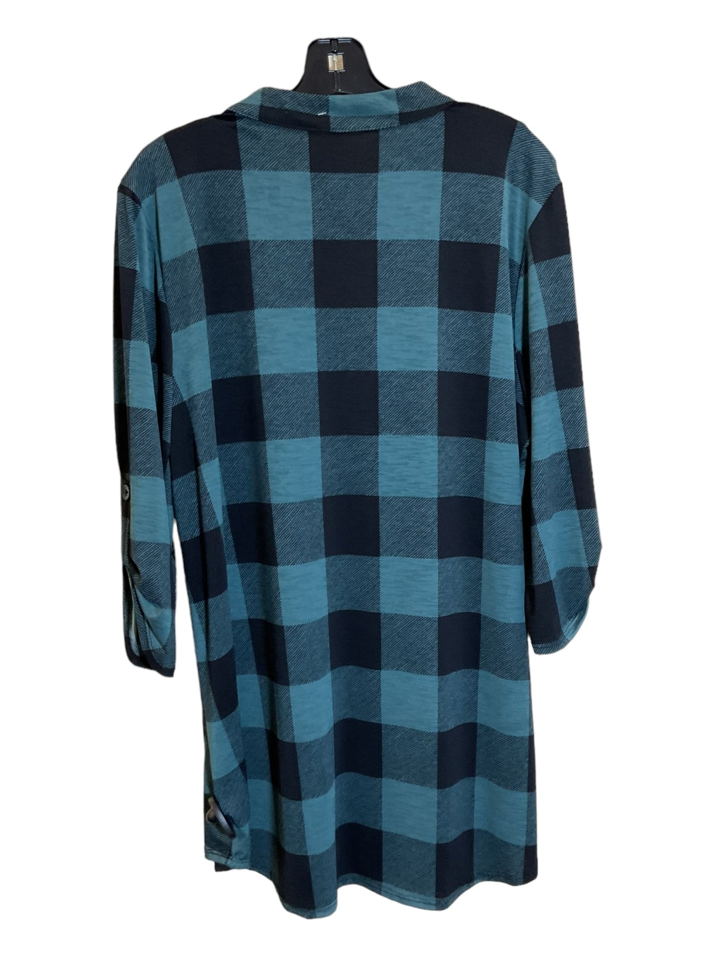 Plaid Pattern Tunic 3/4 Sleeve Clothes Mentor, Size 3x