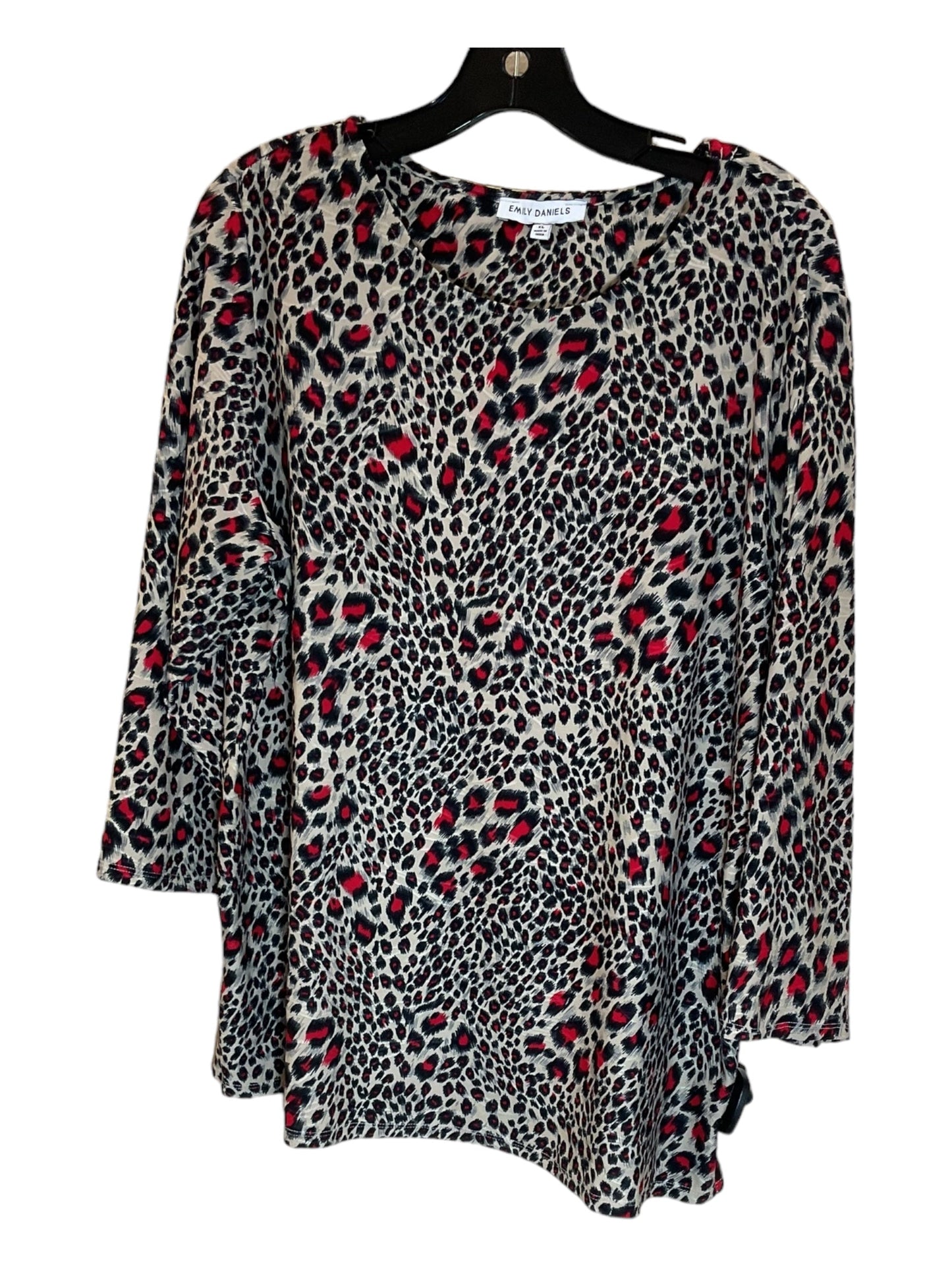 Animal Print Tunic 3/4 Sleeve Clothes Mentor, Size Xl