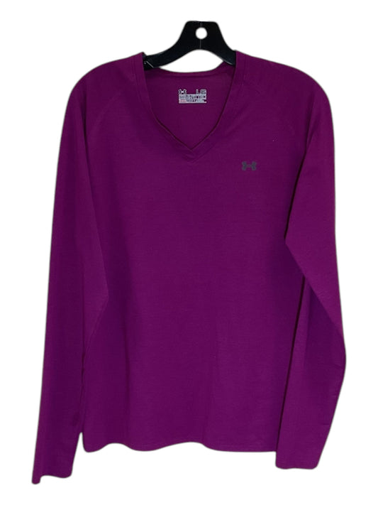 Athletic Top Long Sleeve Crewneck By Under Armour In Purple, Size: L