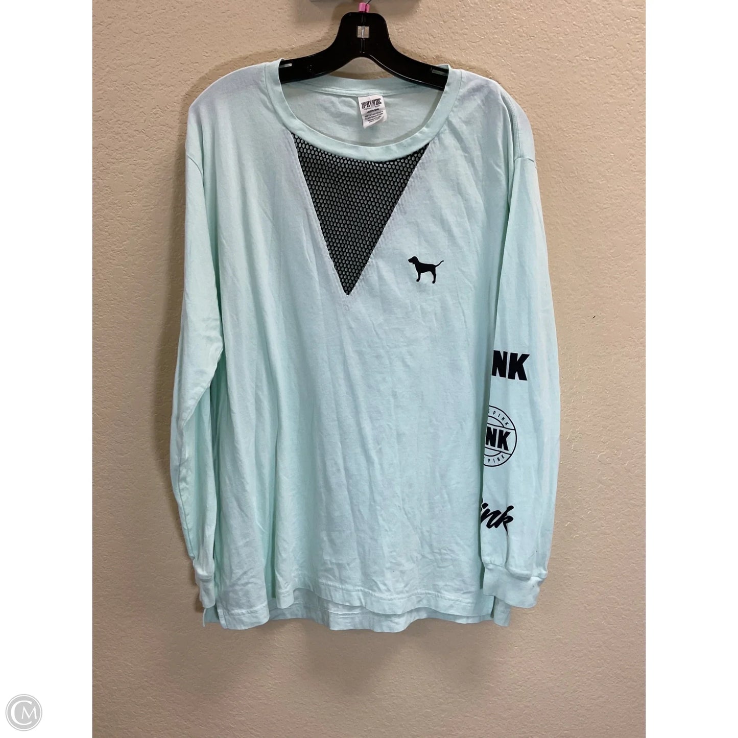 Top Long Sleeve By Pink In Green, Size: L