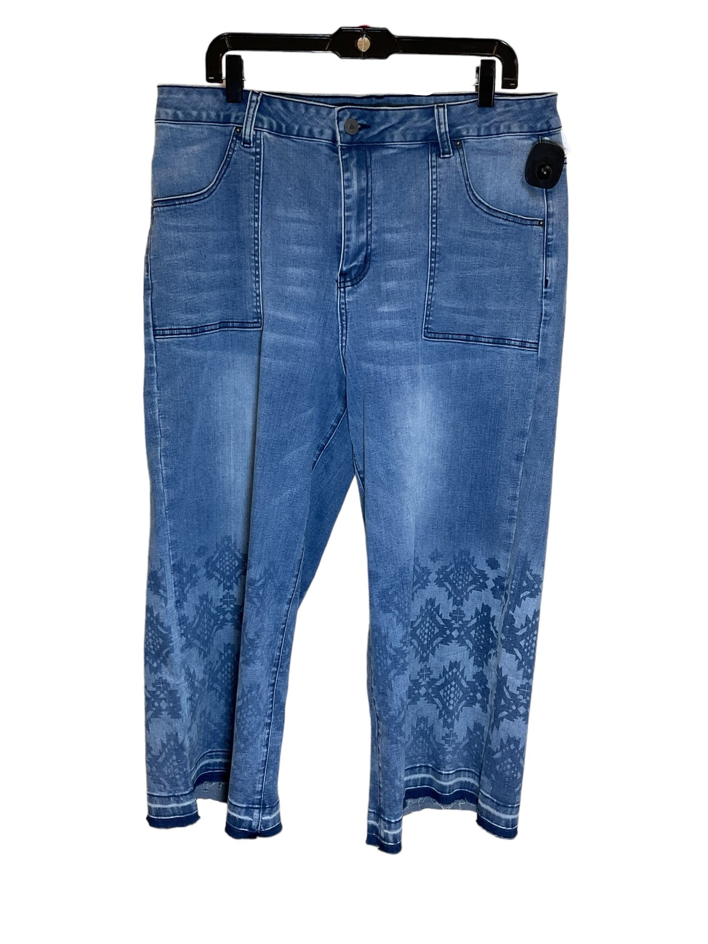 Blue Denim Jeans Wide Leg Clothes Mentor, Size 3x