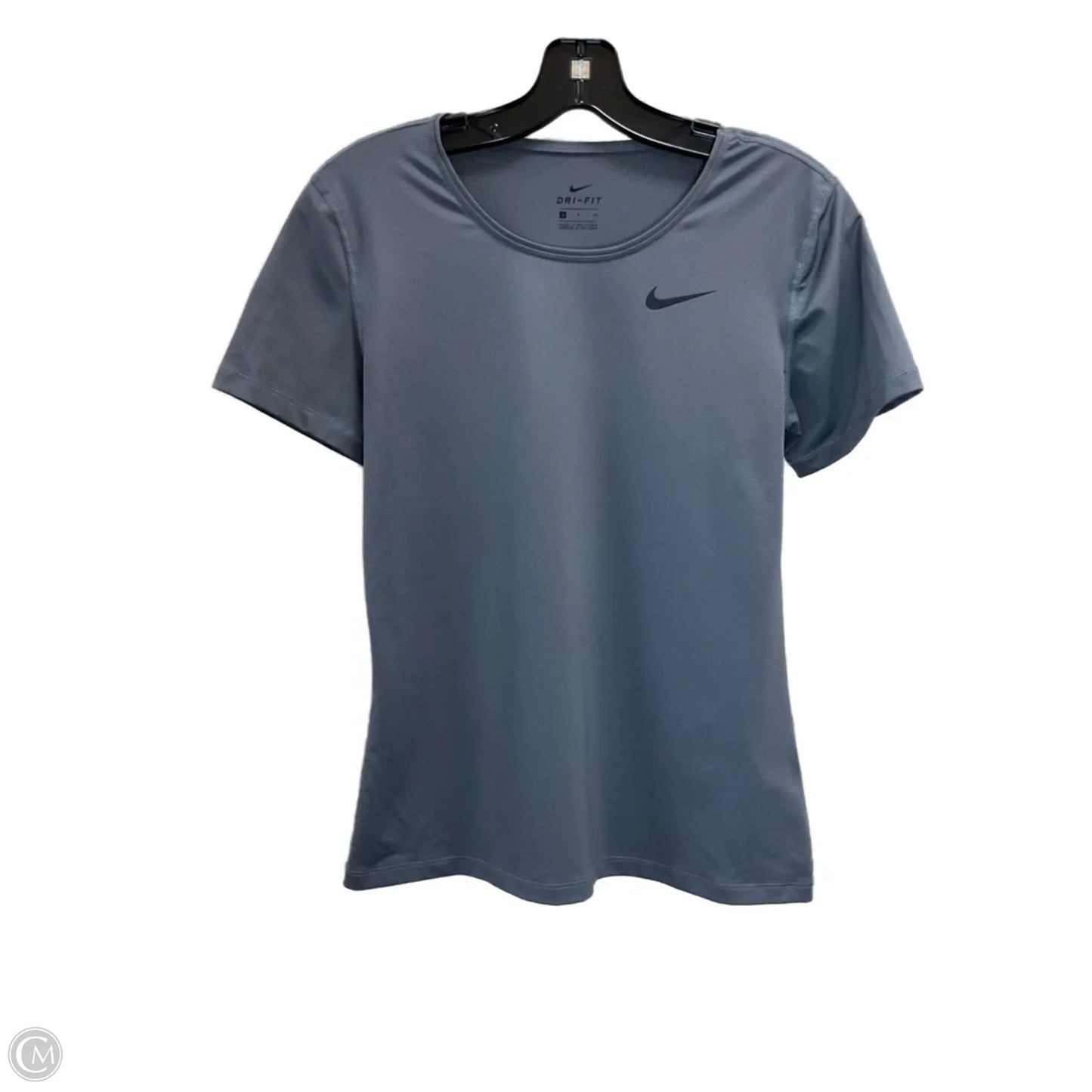 Athletic Top Short Sleeve By Nike In Grey, Size: S
