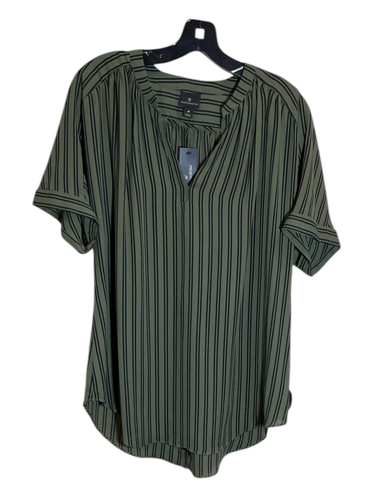 Top Short Sleeve By Worthington In Black & Green, Size: M